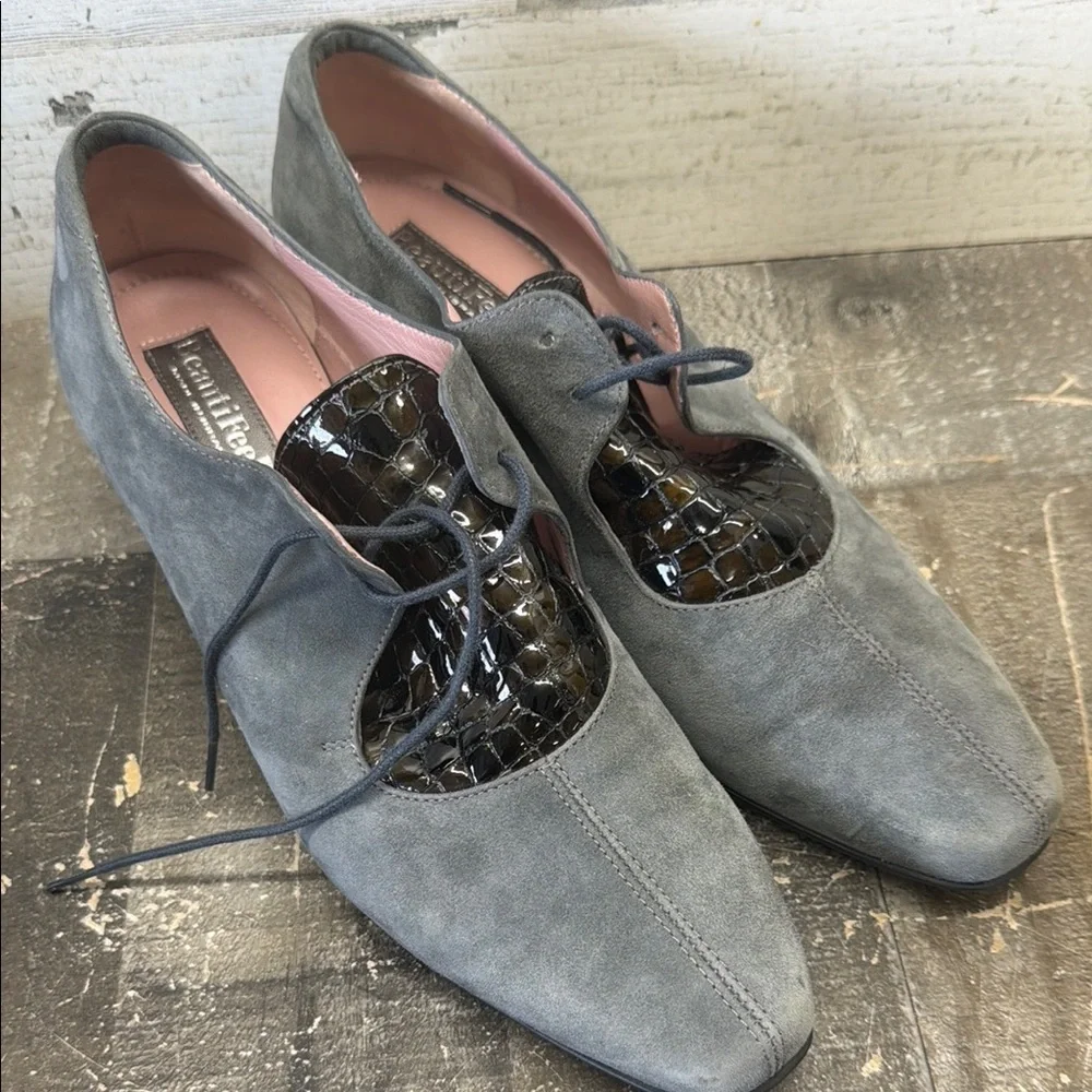 Beautifeel Gray Women’s Suede Lace Up Pumps Size 40 (U.S. 9)